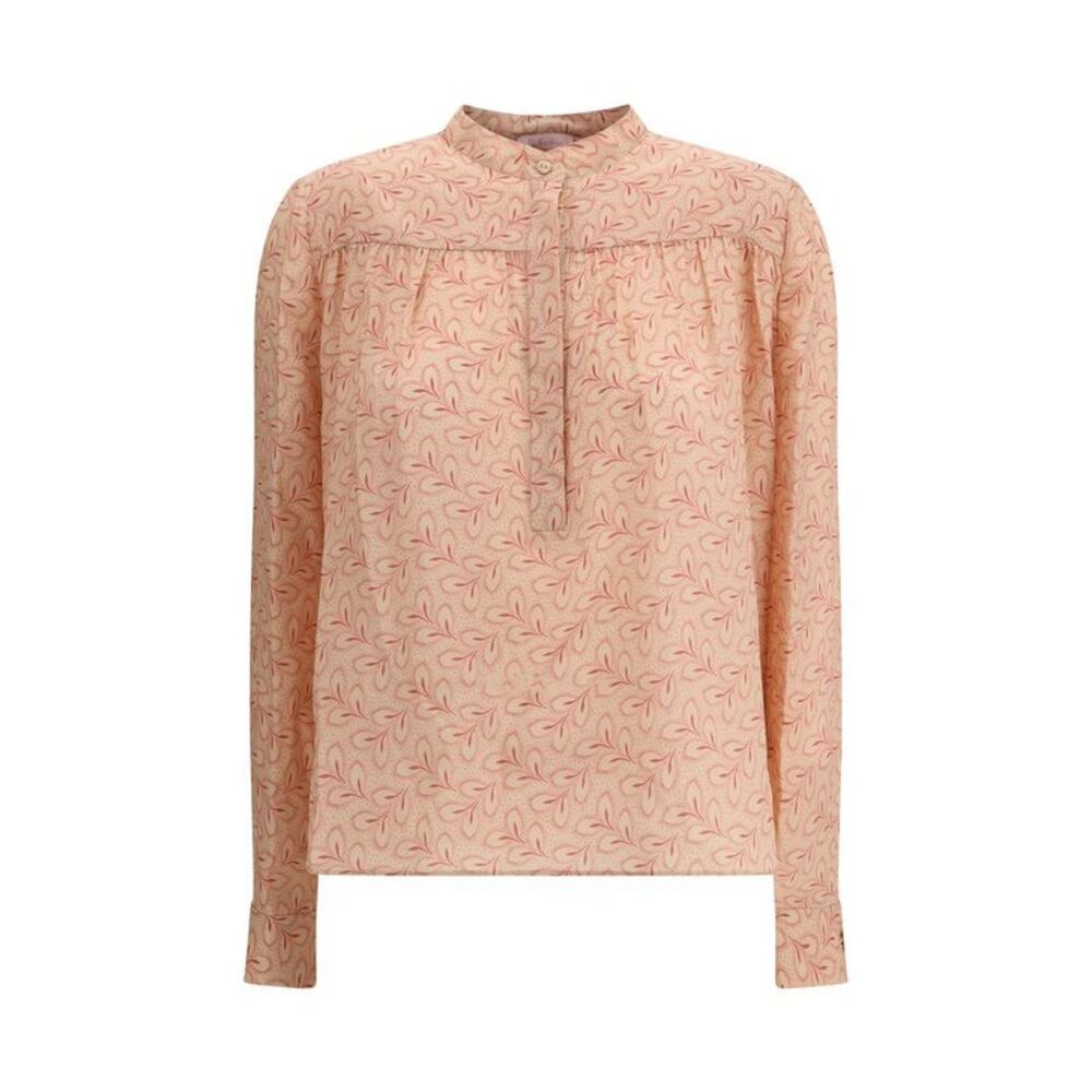 Kristina Ti Light Pink Silk Pattern Women's Shirt